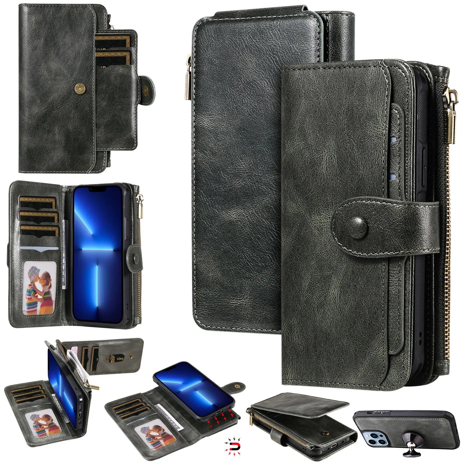 Louis Vuitton Leather card slot Wallet Case iPhone 15 14 13 12 11 Pro Max LV -106