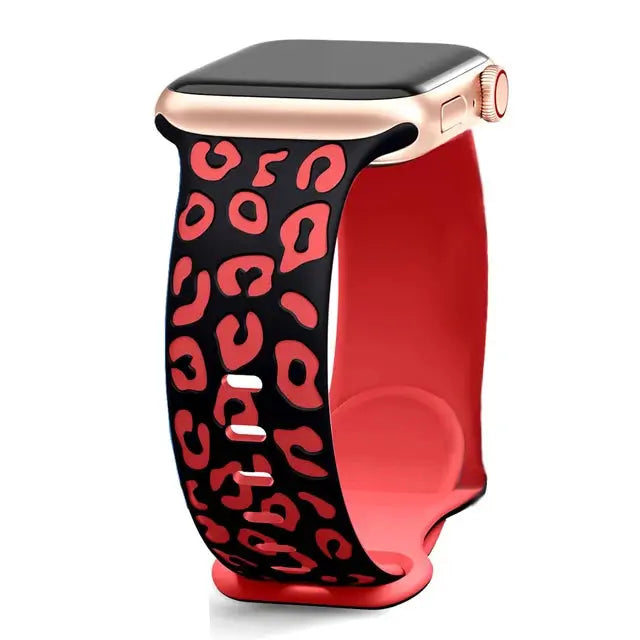 EveGlow Engraved Women's Leopard Band for Apple Watch