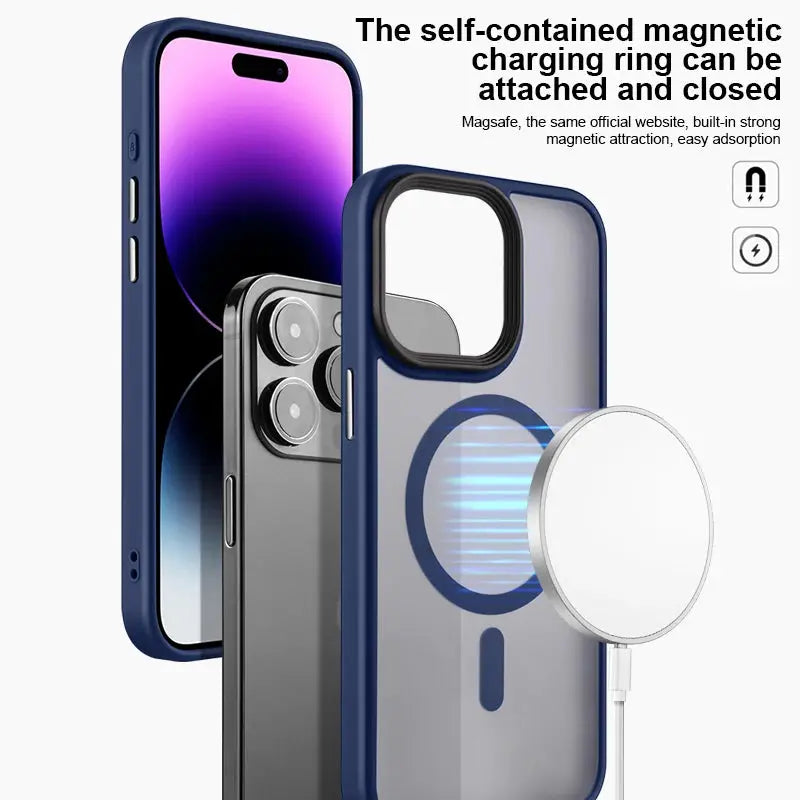 For Magsafe Wireless Charging Magnetic Case for iPhone 15 14 Plus 13 12 11 Pro Max Matte Shockproof Bumper Armor Hard Back Cover Pinnacle Luxuries