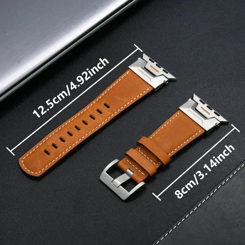 Leather Men Band for Apple Watch 10 46mm Ultra 2 49mm Series 9 7 8 45mm Luxury Bracelet for iWatch 44mm 6 5 se WatchBand Correa Pinnacle Luxuries