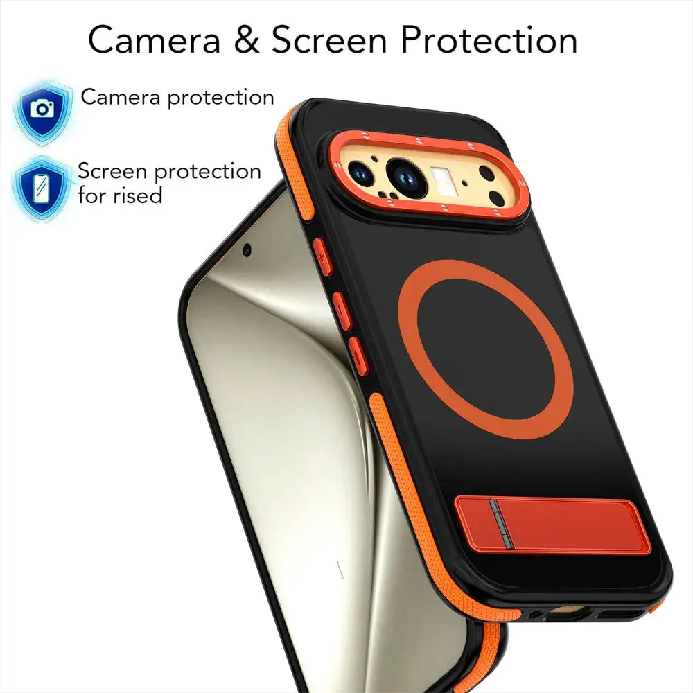 Luxury Folding Stand Magnetic Phone Case For Google Pixel 9 Pro XL 5G Metal Lens Ring High Out Protector Shockproof Armour Cover Pinnacle Luxuries