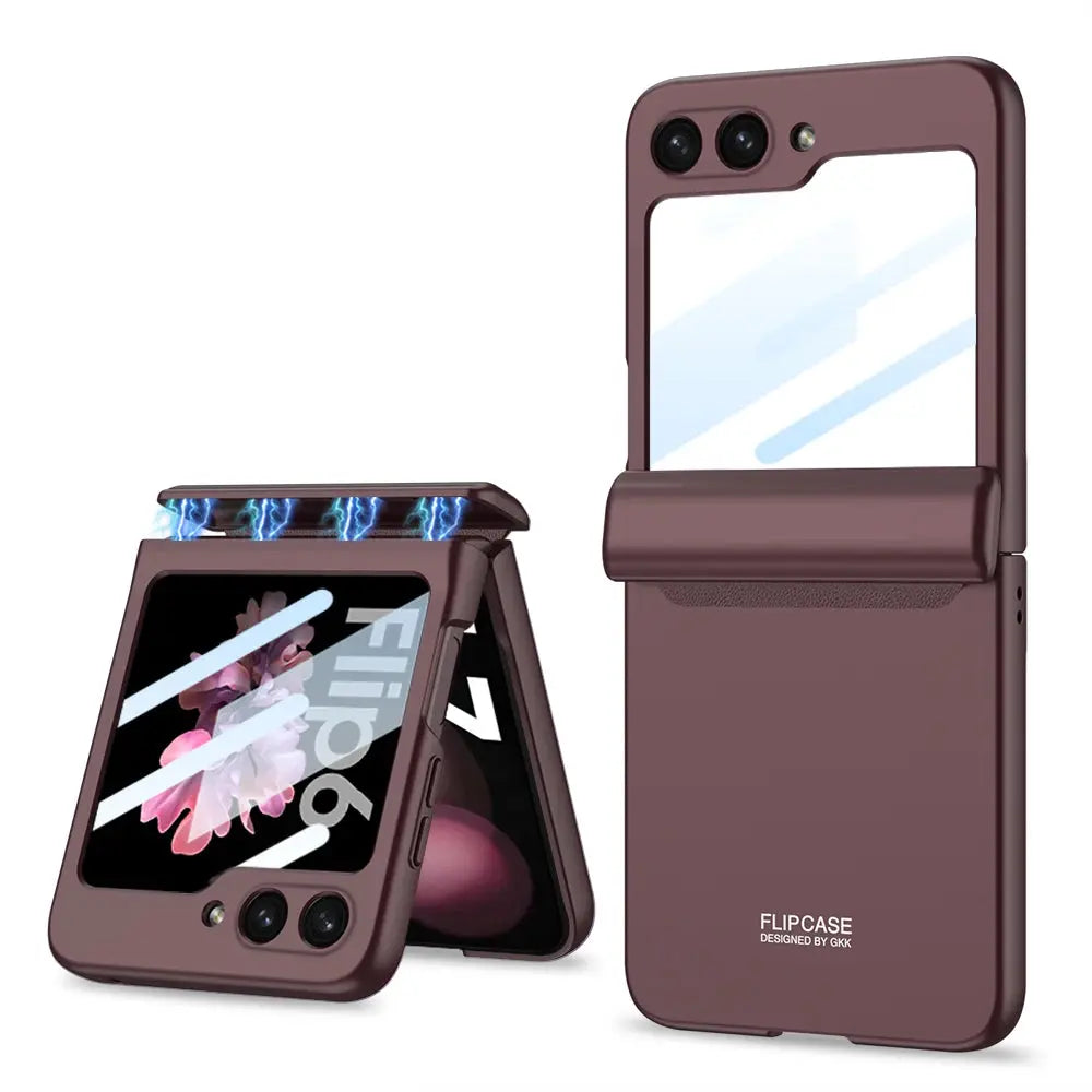 Magnetic Hinge Protector Case & Built-in Screen Protector for Samsung Galaxy Z Flip 6