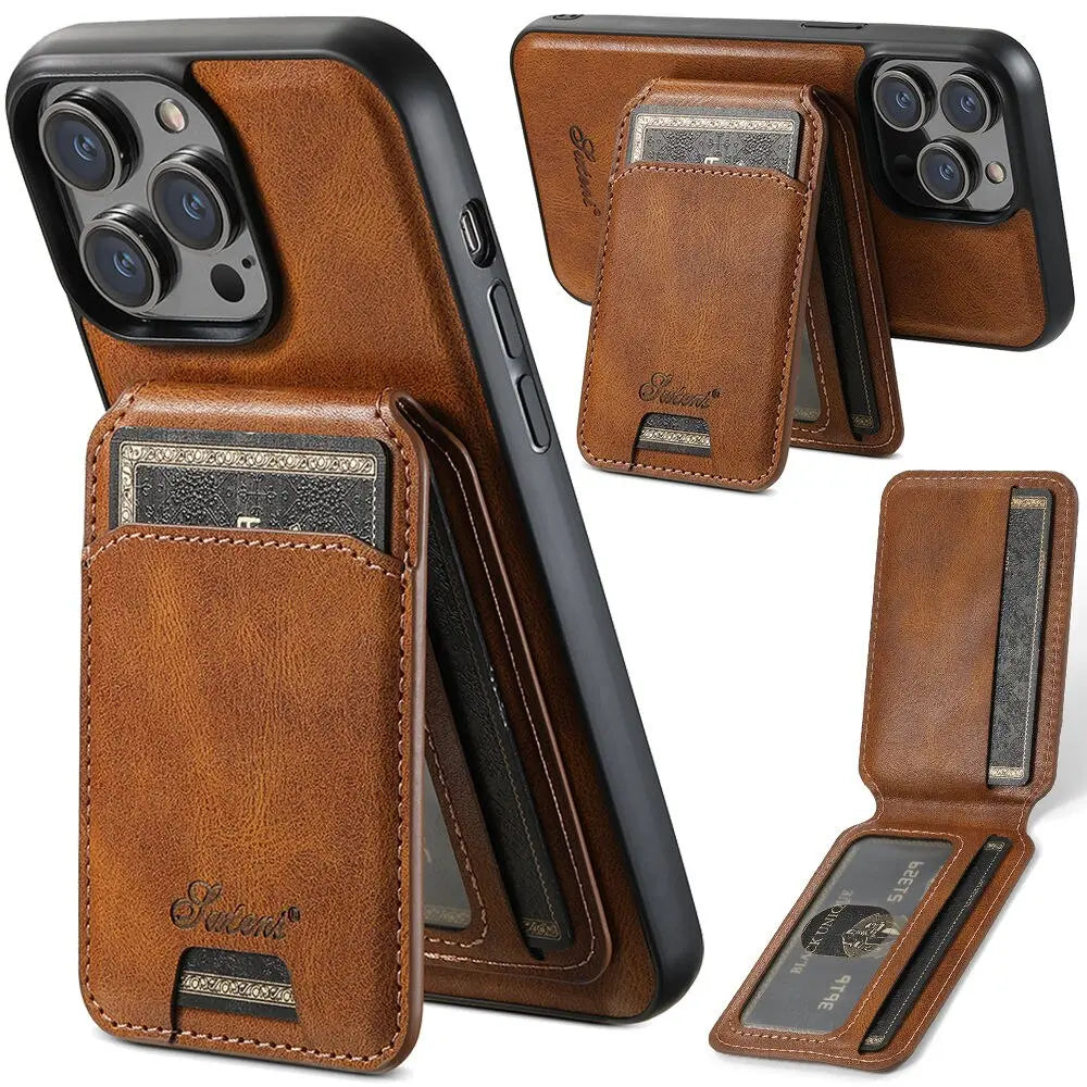 LuxuryLeather Wallet Case for iPhone 15 - Pinnacle Luxuries