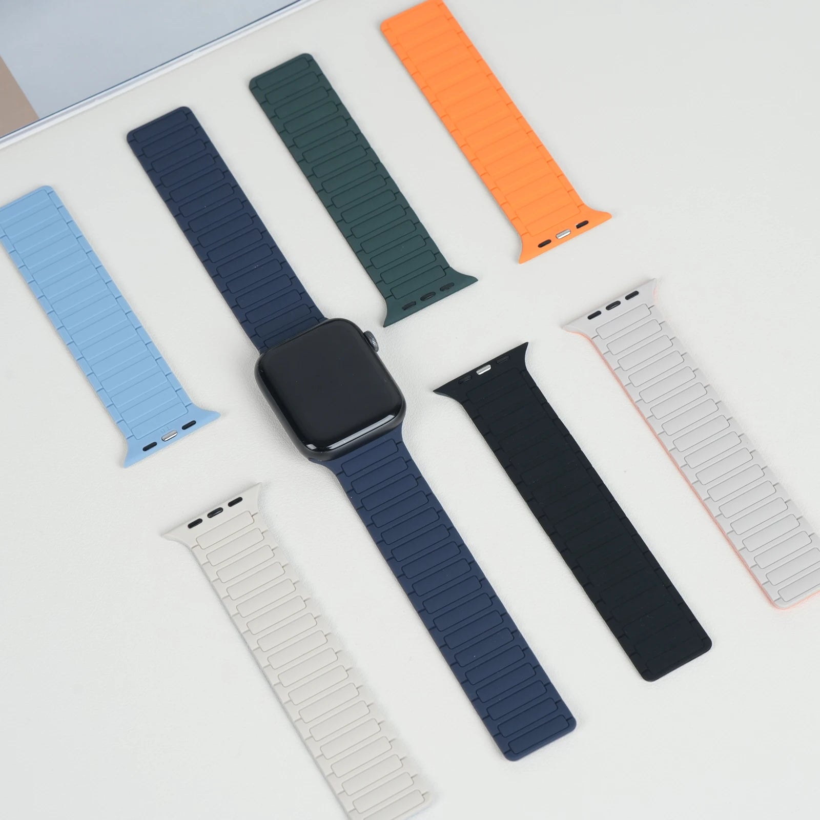 Magnetic Silicone Band for Apple Watch Ultra 1/2 (49mm), Series 10 (46mm) & All Previous Models – Adjustable, Lightweight Strap for Series 9, 8, 7, 6, 5, SE (45mm/44mm/40mm/38mm)