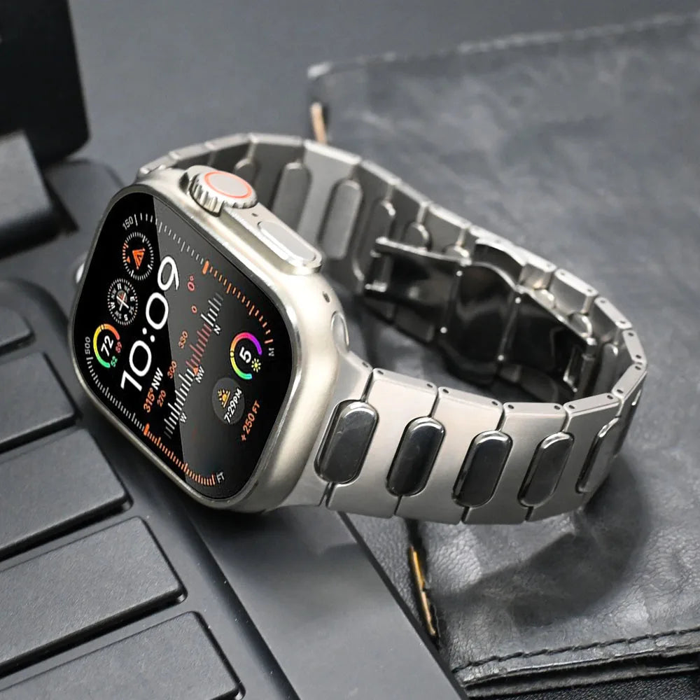 Titanium Elite Watch Band with Butterfly Clasp for Apple Watch