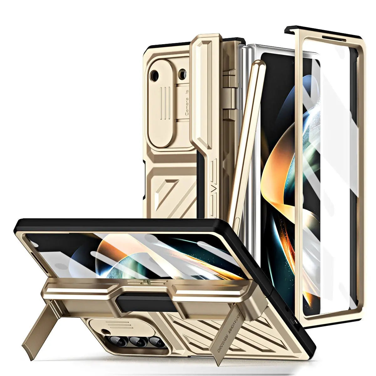 Samsung Galaxy Z Fold 5 Luxurious Crafted Gold Series Case Cover –