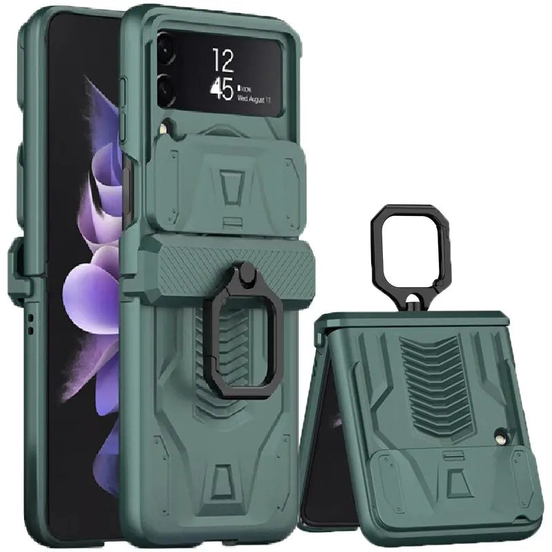 Pinnacle 360 Armor Magnetic Hinge Ring Case For Samsung Galaxy Z Flip 3& 4 - Pinnacle Luxuries