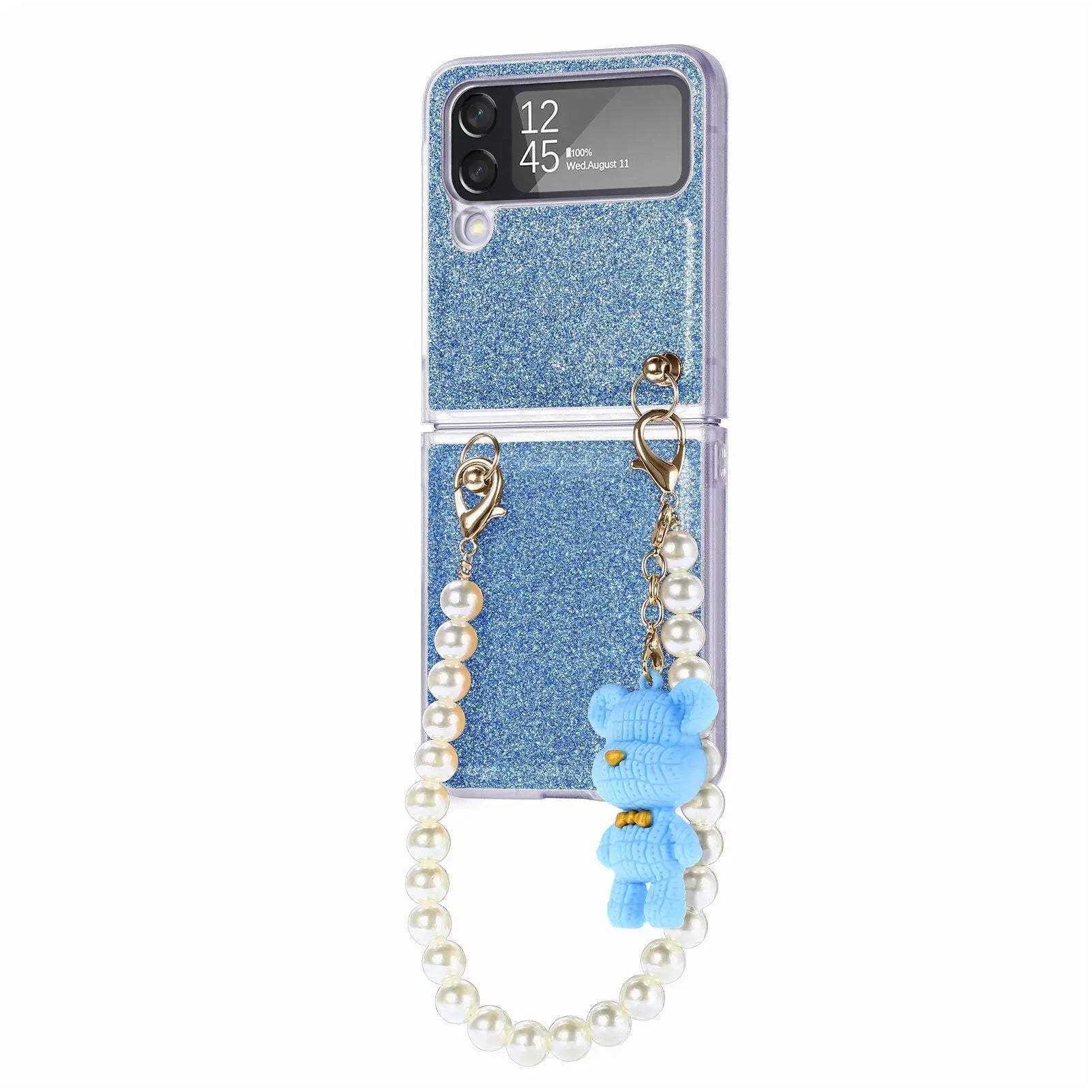 Pearl Chain Bear Case For Samsung Galaxy Z Flip 4 - Pinnacle Luxuries